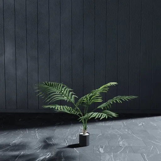 Realistic Blender 3D model of a 76cm artificial tropical palm, ideal for interior virtual staging and design.