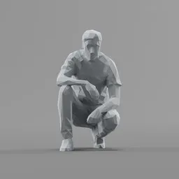 Lowpoly Squatting Guy