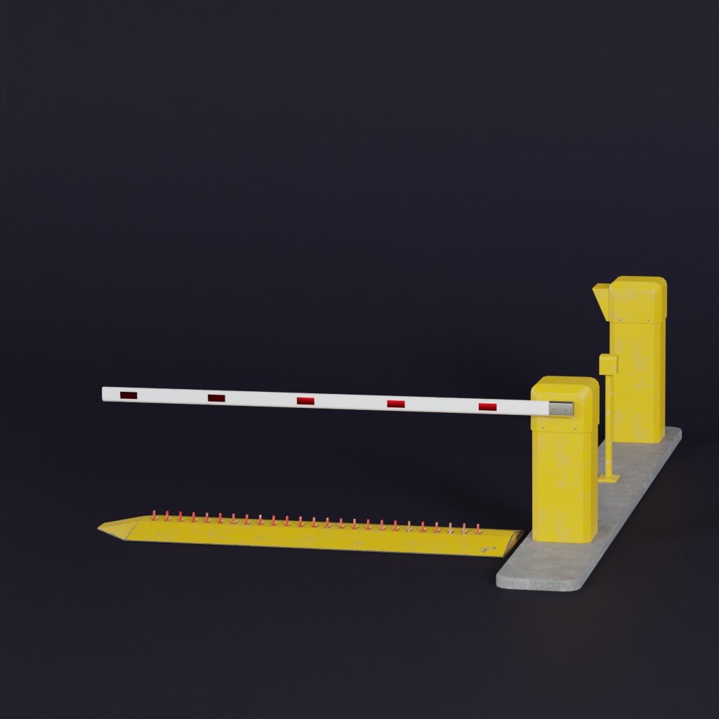 parking-car-gate-3d-exterior-element-models-blenderkit