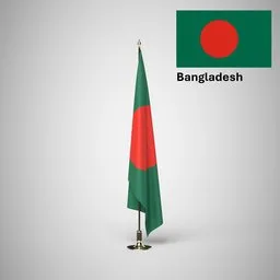 Bangladesh Ceremonial flag on stand