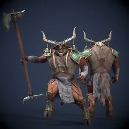 Minotaur Warrior Jade Green