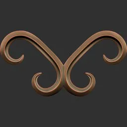 ER Ornament Brush 49 imprint for 3D modeling detailed curves and flourishes on surfaces.