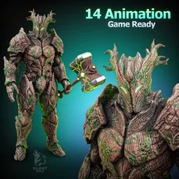 Tree Hammer Guardian-Rigged–Animated