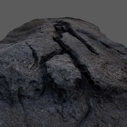 Highly detailed 3D rock formation model, perfect for Blender environment scenes, showcasing photoscanned textures.