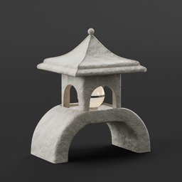 Japanese Stone Lantern Curve Bottom