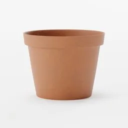 High-quality terracotta pot 3D model, ideal for Blender garden scene renderings, with a realistic clay texture.