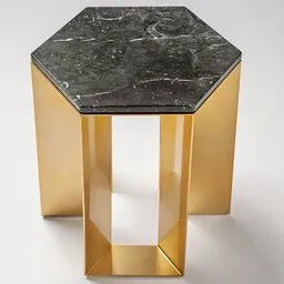 Alato Black and Gold Side Table