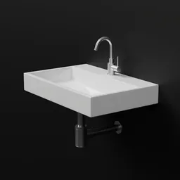 "Mini Wash Me hand basin: a 3D model ideal for Blender 3D interior visualizations. This wash basin features a sleek design with a side faucet, perfect for clean medical environments or architectural renders. With a symmetrical face and body, white concrete floor, and slavic features, this blacksmith product design adds a touch of elegance to any project."