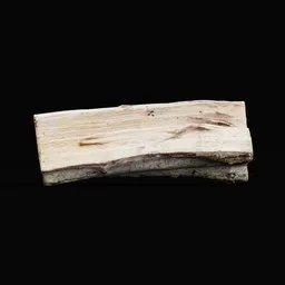 "Photoscanned wooden log 3D model for Blender 3D. Perfect for fireplace scenes with realistic details such as tundra-inspired texture and old tree-like appearance."