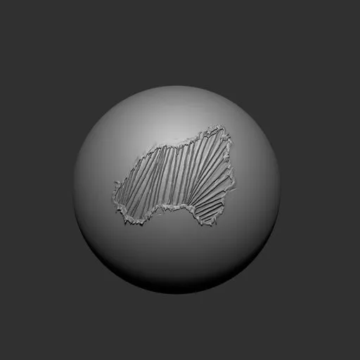 3D sculpting brush for Blender creating detailed fabric tears and holes effect.