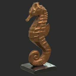 Seahorse bronze statue