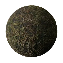 High-resolution PBR ground material with grass, weeds, and sticks texture for 3D modeling in Blender.