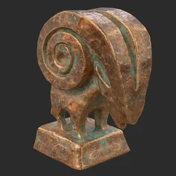 Ram abstract bronze statue