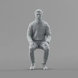 Lowpoly Male Sitting
