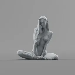 Lowpoly Female on her knees