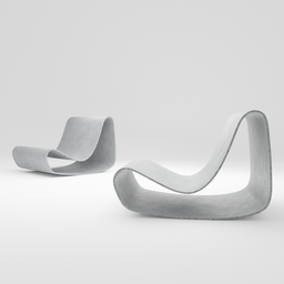 "Loop Chair 3D model for Blender 3D - A mid-century classic by Willy Guhl, with fine lines and reinforced cement fiber perfect for indoor and outdoor use. Inspired by Frederik Vermehren, rendered in POV-Ray by Fernando Gerassi with a white finish and soft twirls curls and curves."