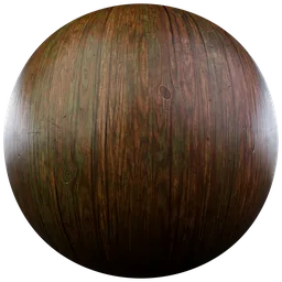 Seamless old dirty wood texture for PBR rendering in Blender 3D, with detailed surface details.