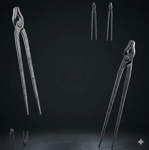 Forged Iron Blacksmith Tongs