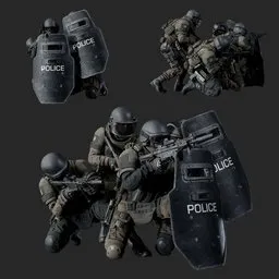 Police Tactical Squad Shield Defensive Beige