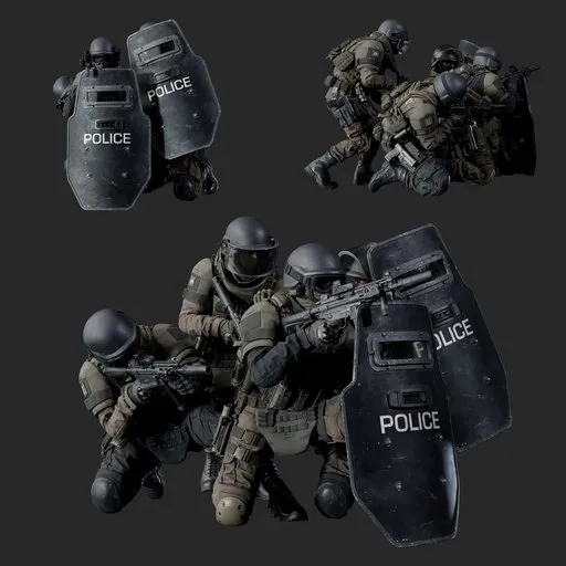 Police Tactical Squad Shield Defensive Beige