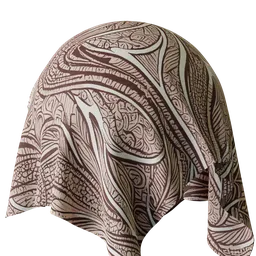 High-resolution ethnic pattern fabric PBR texture for 3D rendering in Blender.
