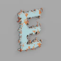 Rough metal Letter E