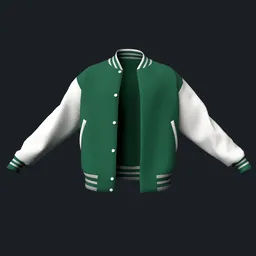 Green Varsity Jacket (Open)