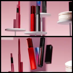 Cosmetics product floating animation