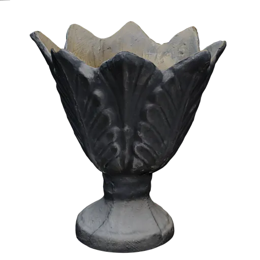 Realistic 3D flower pot model with detailed textures for exterior rendering, compatible with Blender.