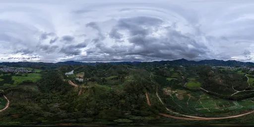Cloudy and overcast mountain forest HDR