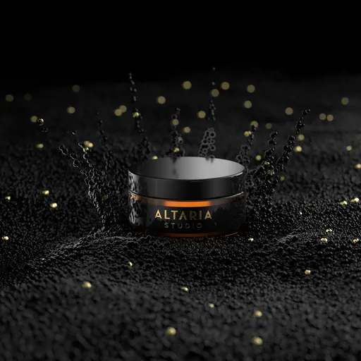 3D-rendered product mockup with dynamic lighting and particles, suitable for Blender visualizations.