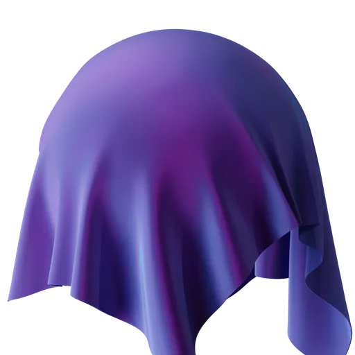 Soft purple velvet PBR material for Blender 3D with procedural single-node setup for flexible use in 3D projects.