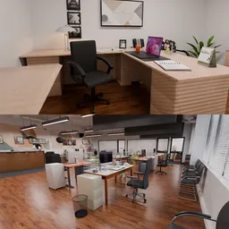 Modern office interior scene