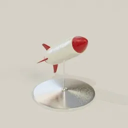 Detailed 3D model showcase of a rocket sculpture, ideal for Blender rendering projects and animations.