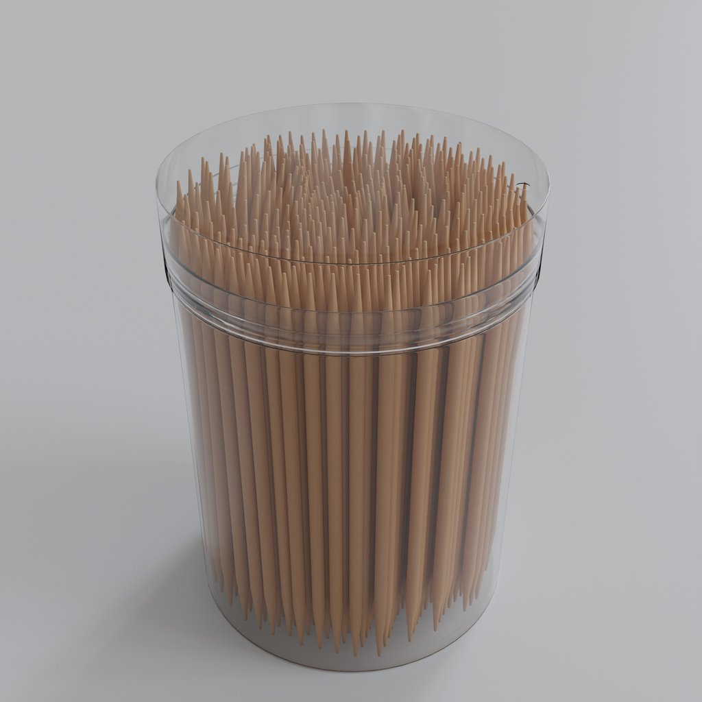Wood toothpicks | FREE Tableware Sets models | BlenderKit