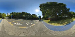 Bus stop under the sun