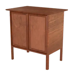 Photo-realistic wooden cabinet Blender 3D model with detailed textures, perfect for digital interior design.