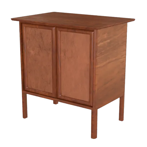 Photo-realistic wooden cabinet Blender 3D model with detailed textures, perfect for digital interior design.
