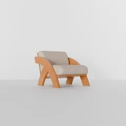 Wooden Lounge Armchair