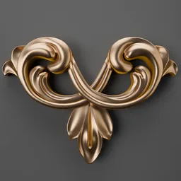 Intricate 3D classic ornament design in gold for enhancing scenes, high-quality Blender 3D decor model.