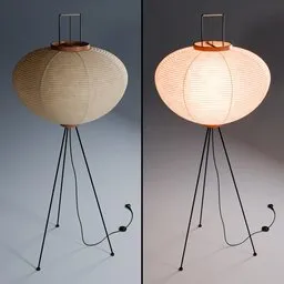 Highly detailed 3D model of Akari 10A lamp with illuminating effect, ideal for Blender rendering.