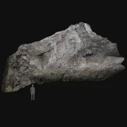 Photorealistic 3D limestone cave wall model for Blender, showcasing detailed textures and natural rock formations.