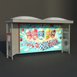 Urban Bus Stop with Graffiti