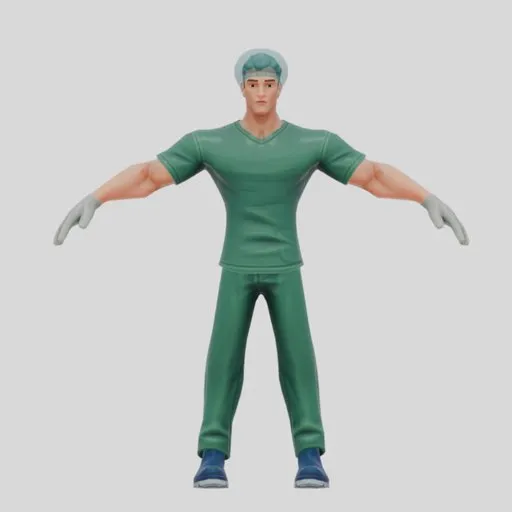 Male Surgeon with Surgical Cap