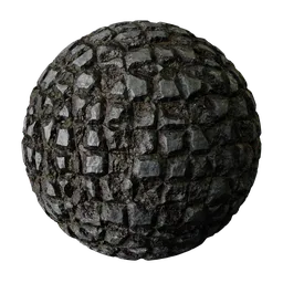 Procedural cobblestone texture for 3D modeling in Blender, adaptable PBR material for realistic stone surfaces.