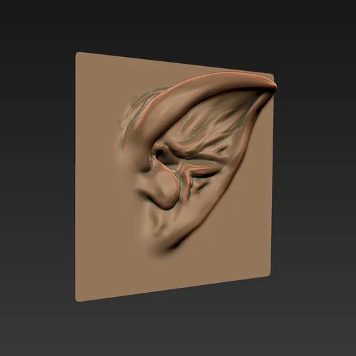 3D ear sculpting brush effect for Blender, creates detailed human and creature ear shapes.