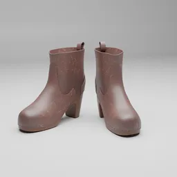 Rustic Leather Heeled Ankle Boots