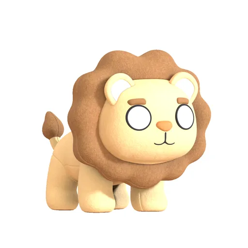 Cute Lion Plushie (unrigged)