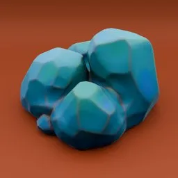 Stylized rock cluster-turquoise