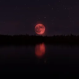 Red Moon Twilight Sky